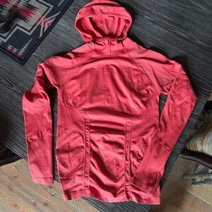 Athleta Orange Funnel Neck Hoodie Size S